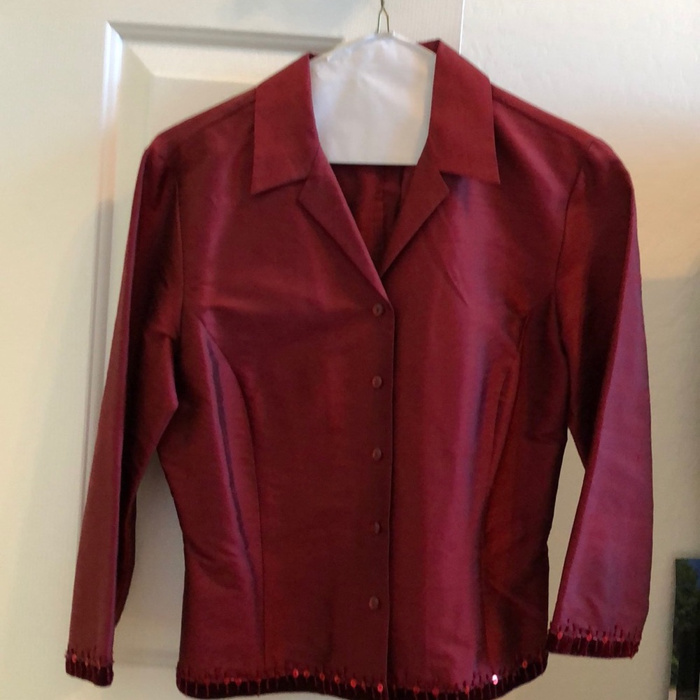 Eloquent Ruby Red Button Down Shirt - image 1